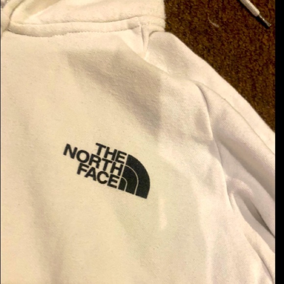 The North Face White Hooded Sweatshirt Long Sleeve Preowned casual warm - Picture 2 of 4